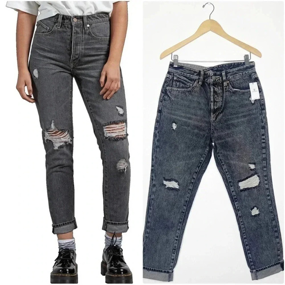 Volcom Super Stoned Skinny Jeans Black Button Fly NWT Size 29 High Rise - Picture 1 of 8